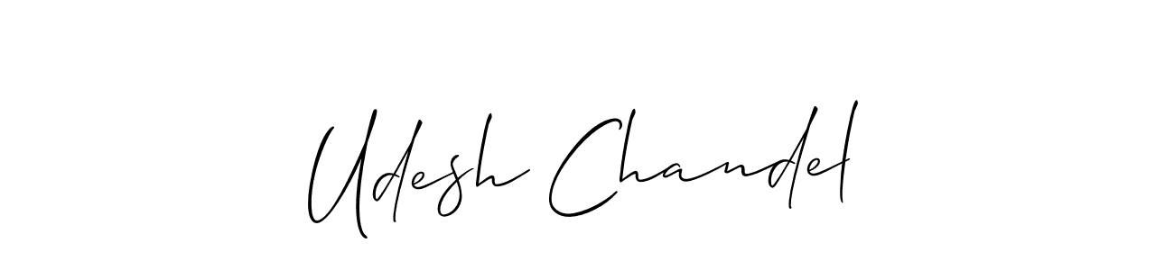 if you are searching for the best signature style for your name Udesh Chandel. so please give up your signature search. here we have designed multiple signature styles  using Allison_Script. Udesh Chandel signature style 2 images and pictures png