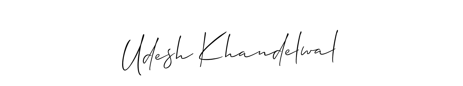 Design your own signature with our free online signature maker. With this signature software, you can create a handwritten (Allison_Script) signature for name Udesh Khandelwal. Udesh Khandelwal signature style 2 images and pictures png