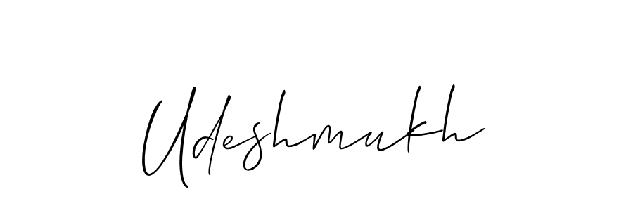 Make a beautiful signature design for name Udeshmukh. With this signature (Allison_Script) style, you can create a handwritten signature for free. Udeshmukh signature style 2 images and pictures png