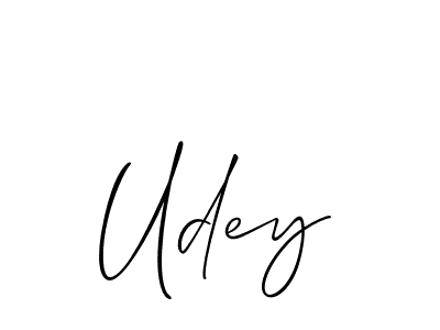 if you are searching for the best signature style for your name Udey. so please give up your signature search. here we have designed multiple signature styles  using Allison_Script. Udey signature style 2 images and pictures png