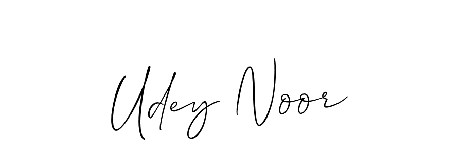 It looks lik you need a new signature style for name Udey Noor. Design unique handwritten (Allison_Script) signature with our free signature maker in just a few clicks. Udey Noor signature style 2 images and pictures png