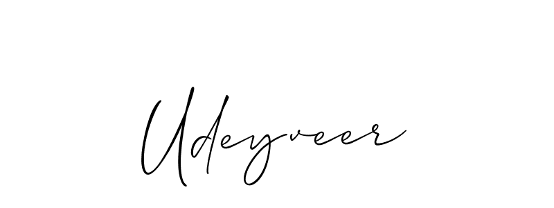 Make a beautiful signature design for name Udeyveer. With this signature (Allison_Script) style, you can create a handwritten signature for free. Udeyveer signature style 2 images and pictures png