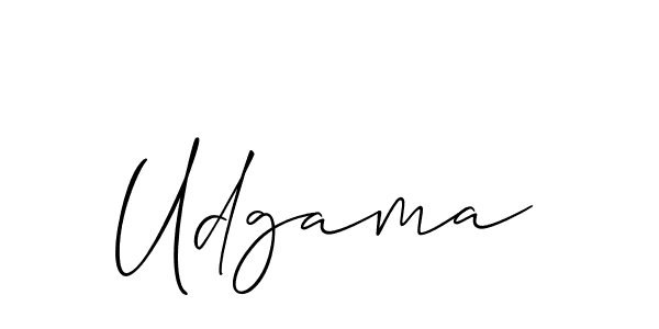 Create a beautiful signature design for name Udgama. With this signature (Allison_Script) fonts, you can make a handwritten signature for free. Udgama signature style 2 images and pictures png