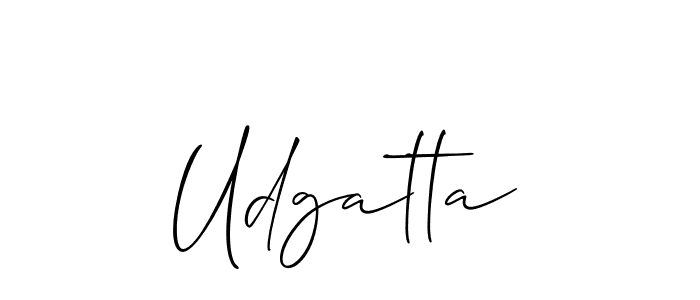 Make a beautiful signature design for name Udgatta. With this signature (Allison_Script) style, you can create a handwritten signature for free. Udgatta signature style 2 images and pictures png