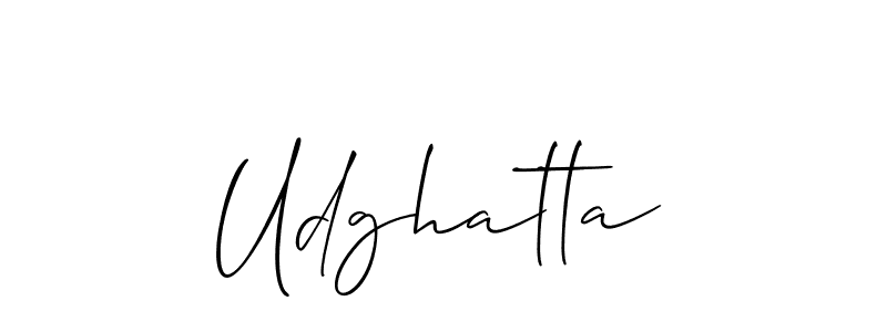 if you are searching for the best signature style for your name Udghatta. so please give up your signature search. here we have designed multiple signature styles  using Allison_Script. Udghatta signature style 2 images and pictures png