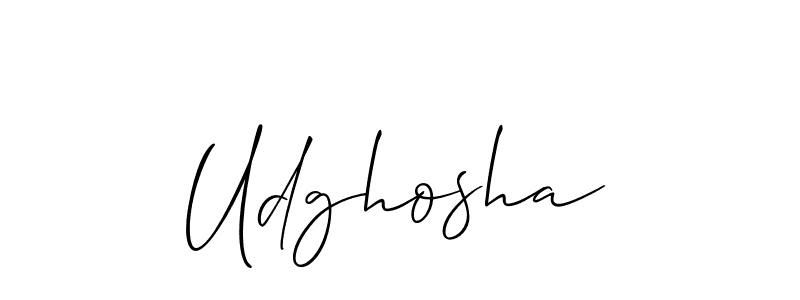 Make a beautiful signature design for name Udghosha. With this signature (Allison_Script) style, you can create a handwritten signature for free. Udghosha signature style 2 images and pictures png