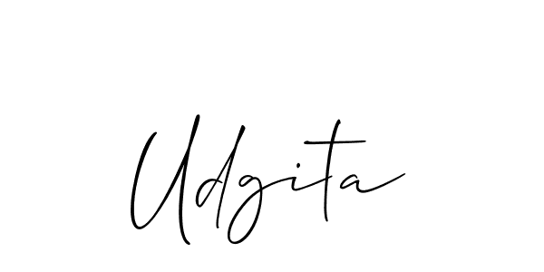 How to make Udgita signature? Allison_Script is a professional autograph style. Create handwritten signature for Udgita name. Udgita signature style 2 images and pictures png