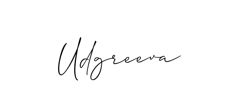 You should practise on your own different ways (Allison_Script) to write your name (Udgreeva) in signature. don't let someone else do it for you. Udgreeva signature style 2 images and pictures png