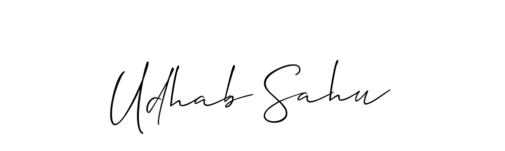 Create a beautiful signature design for name Udhab Sahu. With this signature (Allison_Script) fonts, you can make a handwritten signature for free. Udhab Sahu signature style 2 images and pictures png