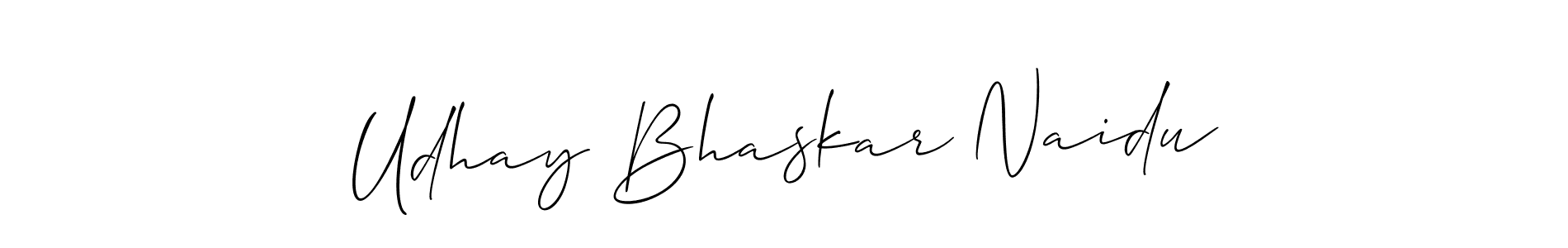 Use a signature maker to create a handwritten signature online. With this signature software, you can design (Allison_Script) your own signature for name Udhay Bhaskar Naidu. Udhay Bhaskar Naidu signature style 2 images and pictures png