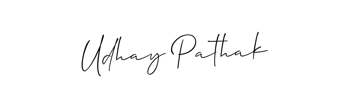 Also we have Udhay Pathak name is the best signature style. Create professional handwritten signature collection using Allison_Script autograph style. Udhay Pathak signature style 2 images and pictures png