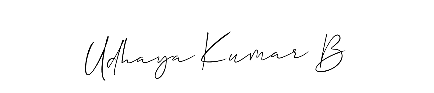 How to make Udhaya Kumar B signature? Allison_Script is a professional autograph style. Create handwritten signature for Udhaya Kumar B name. Udhaya Kumar B signature style 2 images and pictures png