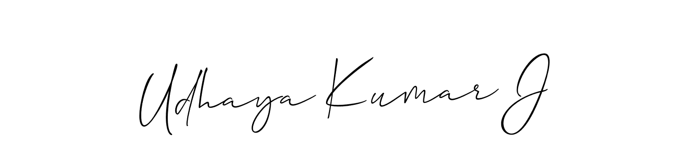 Also You can easily find your signature by using the search form. We will create Udhaya Kumar J name handwritten signature images for you free of cost using Allison_Script sign style. Udhaya Kumar J signature style 2 images and pictures png