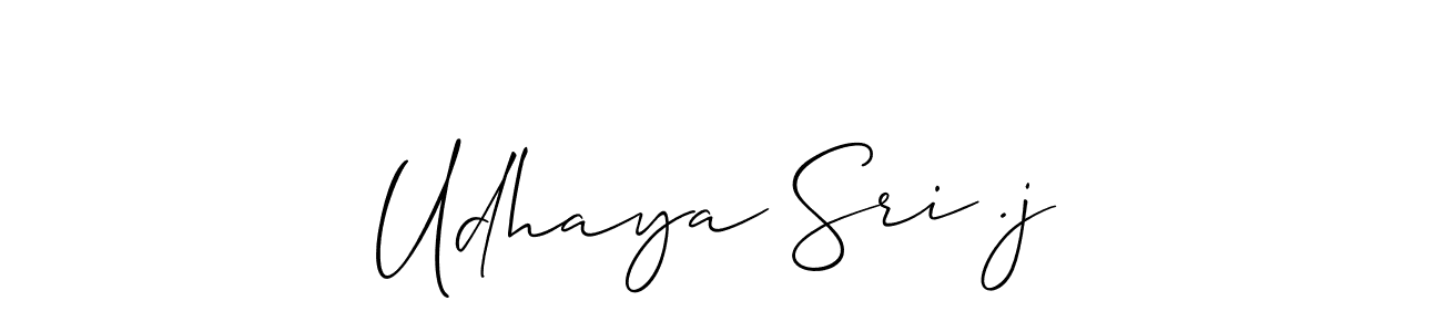 Use a signature maker to create a handwritten signature online. With this signature software, you can design (Allison_Script) your own signature for name Udhaya Sri .j. Udhaya Sri .j signature style 2 images and pictures png