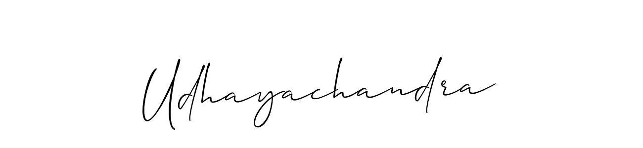 Use a signature maker to create a handwritten signature online. With this signature software, you can design (Allison_Script) your own signature for name Udhayachandra. Udhayachandra signature style 2 images and pictures png