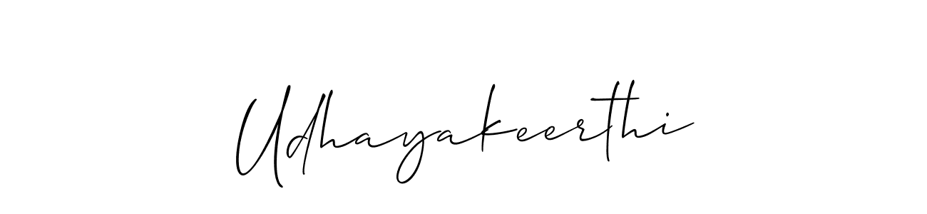 Design your own signature with our free online signature maker. With this signature software, you can create a handwritten (Allison_Script) signature for name Udhayakeerthi. Udhayakeerthi signature style 2 images and pictures png
