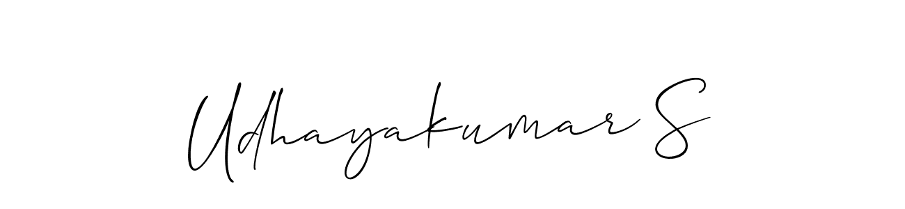 This is the best signature style for the Udhayakumar S name. Also you like these signature font (Allison_Script). Mix name signature. Udhayakumar S signature style 2 images and pictures png