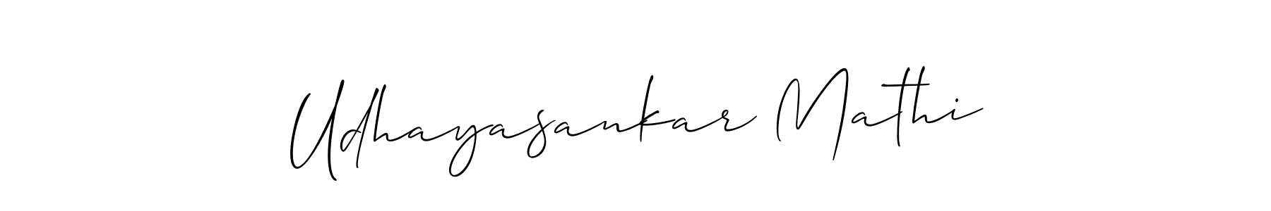 How to make Udhayasankar Mathi signature? Allison_Script is a professional autograph style. Create handwritten signature for Udhayasankar Mathi name. Udhayasankar Mathi signature style 2 images and pictures png