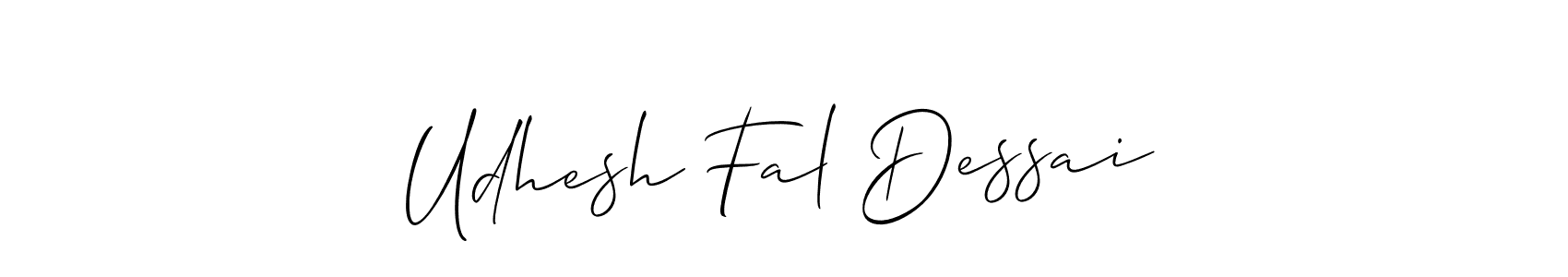 Use a signature maker to create a handwritten signature online. With this signature software, you can design (Allison_Script) your own signature for name Udhesh Fal Dessai. Udhesh Fal Dessai signature style 2 images and pictures png