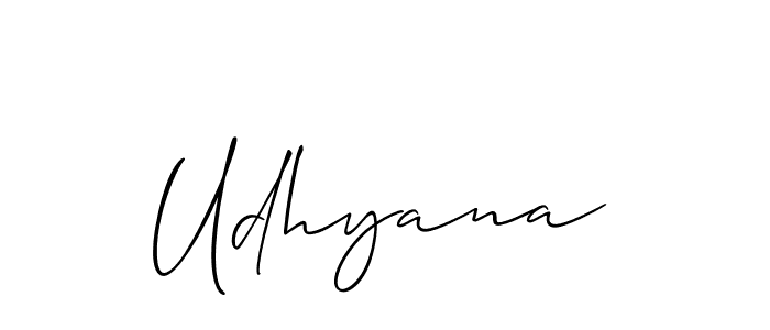 Use a signature maker to create a handwritten signature online. With this signature software, you can design (Allison_Script) your own signature for name Udhyana. Udhyana signature style 2 images and pictures png