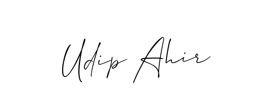 How to make Udip Ahir name signature. Use Allison_Script style for creating short signs online. This is the latest handwritten sign. Udip Ahir signature style 2 images and pictures png