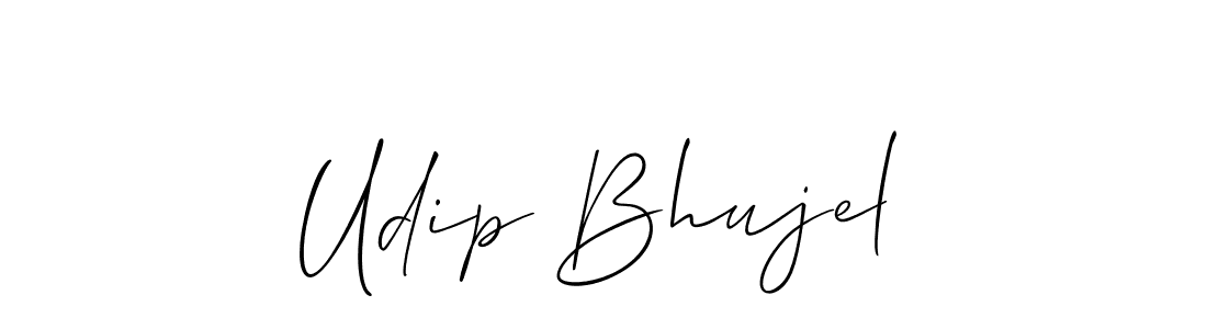 You should practise on your own different ways (Allison_Script) to write your name (Udip Bhujel) in signature. don't let someone else do it for you. Udip Bhujel signature style 2 images and pictures png