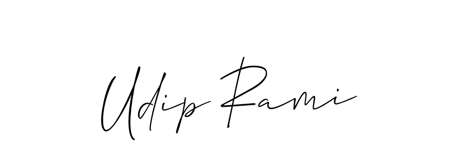 It looks lik you need a new signature style for name Udip Rami. Design unique handwritten (Allison_Script) signature with our free signature maker in just a few clicks. Udip Rami signature style 2 images and pictures png