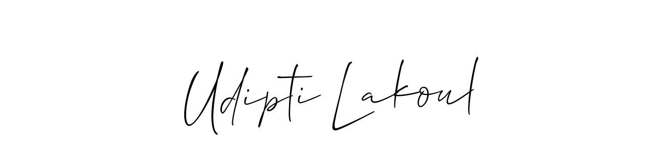 It looks lik you need a new signature style for name Udipti Lakoul. Design unique handwritten (Allison_Script) signature with our free signature maker in just a few clicks. Udipti Lakoul signature style 2 images and pictures png