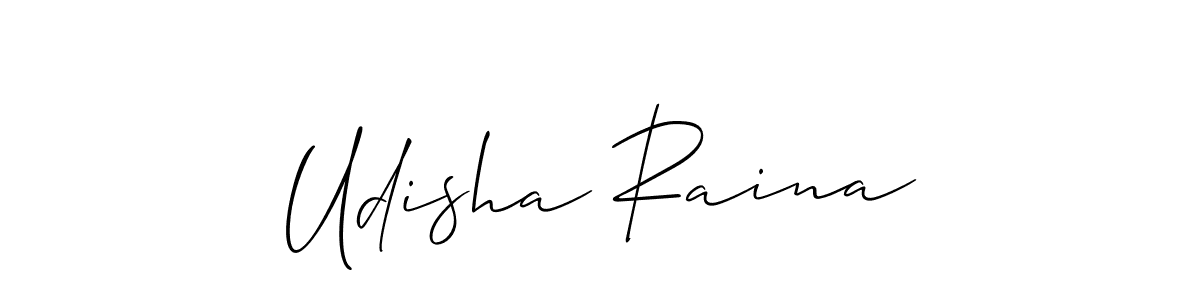 Also we have Udisha Raina name is the best signature style. Create professional handwritten signature collection using Allison_Script autograph style. Udisha Raina signature style 2 images and pictures png