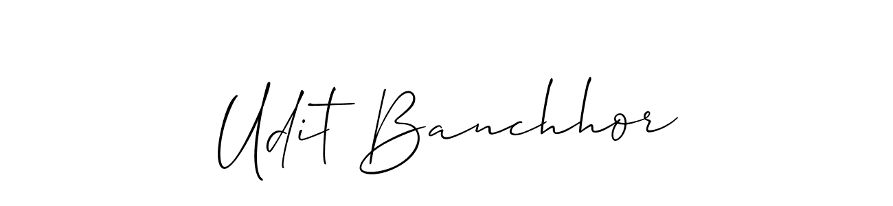 How to make Udit Banchhor name signature. Use Allison_Script style for creating short signs online. This is the latest handwritten sign. Udit Banchhor signature style 2 images and pictures png