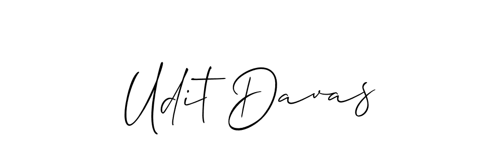 Make a beautiful signature design for name Udit Davas. With this signature (Allison_Script) style, you can create a handwritten signature for free. Udit Davas signature style 2 images and pictures png