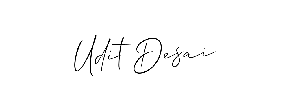 It looks lik you need a new signature style for name Udit Desai. Design unique handwritten (Allison_Script) signature with our free signature maker in just a few clicks. Udit Desai signature style 2 images and pictures png