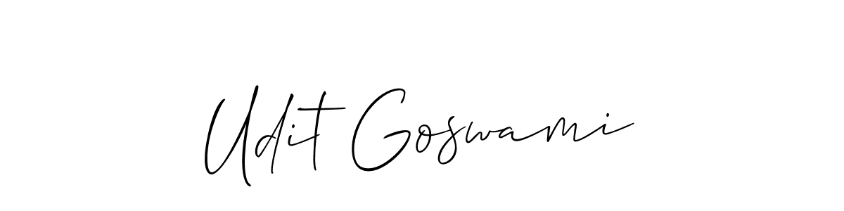 Create a beautiful signature design for name Udit Goswami. With this signature (Allison_Script) fonts, you can make a handwritten signature for free. Udit Goswami signature style 2 images and pictures png