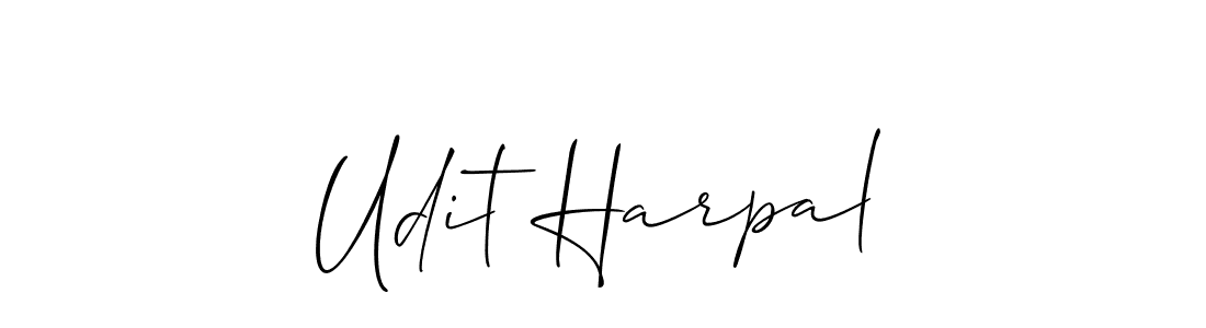 Udit Harpal stylish signature style. Best Handwritten Sign (Allison_Script) for my name. Handwritten Signature Collection Ideas for my name Udit Harpal. Udit Harpal signature style 2 images and pictures png