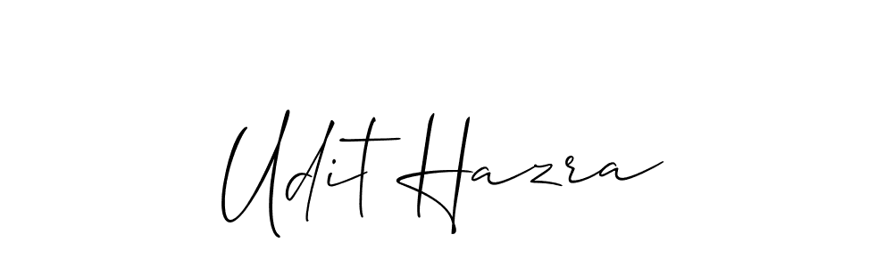 Also You can easily find your signature by using the search form. We will create Udit Hazra name handwritten signature images for you free of cost using Allison_Script sign style. Udit Hazra signature style 2 images and pictures png