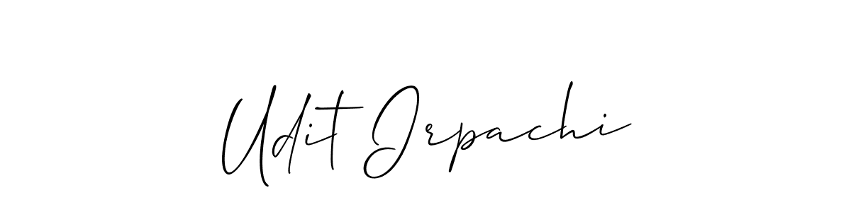 Allison_Script is a professional signature style that is perfect for those who want to add a touch of class to their signature. It is also a great choice for those who want to make their signature more unique. Get Udit Irpachi name to fancy signature for free. Udit Irpachi signature style 2 images and pictures png