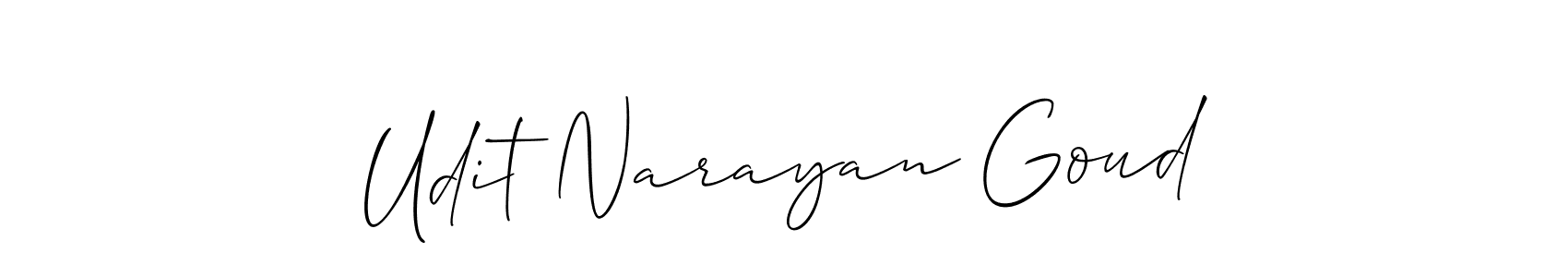 How to make Udit Narayan Goud signature? Allison_Script is a professional autograph style. Create handwritten signature for Udit Narayan Goud name. Udit Narayan Goud signature style 2 images and pictures png