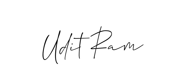 Create a beautiful signature design for name Udit Ram. With this signature (Allison_Script) fonts, you can make a handwritten signature for free. Udit Ram signature style 2 images and pictures png