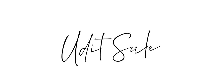 Create a beautiful signature design for name Udit Sule. With this signature (Allison_Script) fonts, you can make a handwritten signature for free. Udit Sule signature style 2 images and pictures png