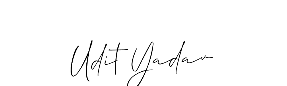 Also You can easily find your signature by using the search form. We will create Udit Yadav name handwritten signature images for you free of cost using Allison_Script sign style. Udit Yadav signature style 2 images and pictures png