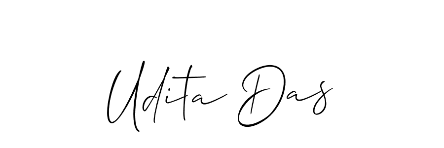 The best way (Allison_Script) to make a short signature is to pick only two or three words in your name. The name Udita Das include a total of six letters. For converting this name. Udita Das signature style 2 images and pictures png