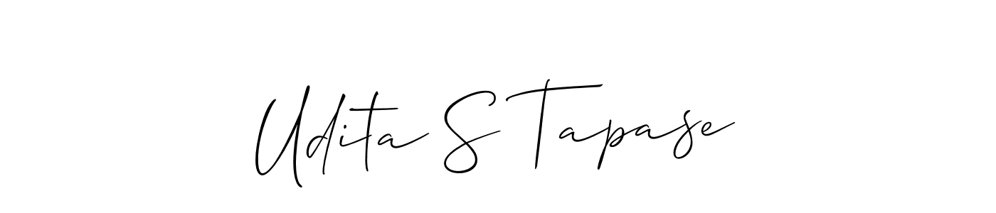 Make a beautiful signature design for name Udita S Tapase. With this signature (Allison_Script) style, you can create a handwritten signature for free. Udita S Tapase signature style 2 images and pictures png