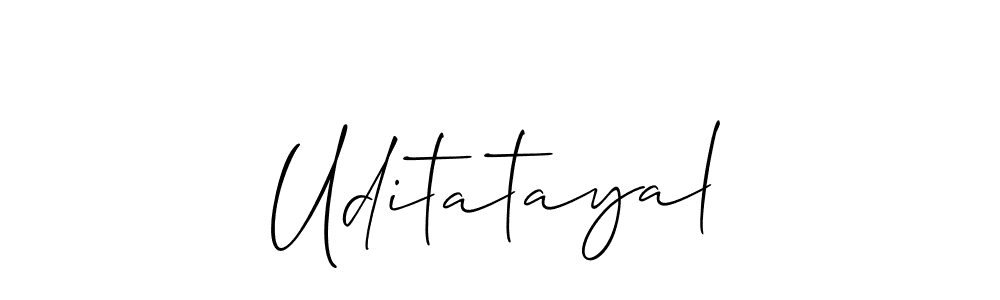 Use a signature maker to create a handwritten signature online. With this signature software, you can design (Allison_Script) your own signature for name Uditatayal. Uditatayal signature style 2 images and pictures png