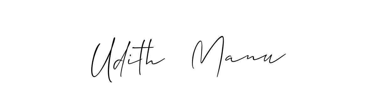 How to make Udith   Manu name signature. Use Allison_Script style for creating short signs online. This is the latest handwritten sign. Udith   Manu signature style 2 images and pictures png