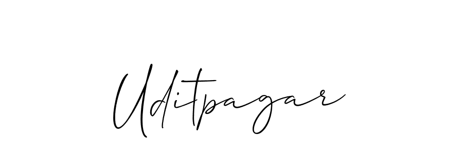 How to make Uditpagar signature? Allison_Script is a professional autograph style. Create handwritten signature for Uditpagar name. Uditpagar signature style 2 images and pictures png