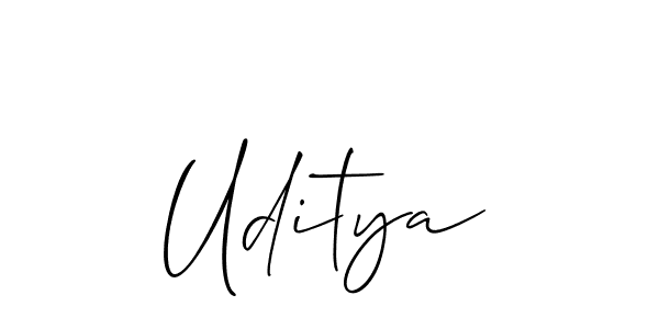 How to make Uditya name signature. Use Allison_Script style for creating short signs online. This is the latest handwritten sign. Uditya signature style 2 images and pictures png