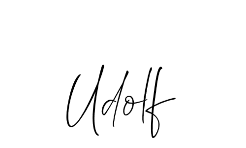 The best way (Allison_Script) to make a short signature is to pick only two or three words in your name. The name Udolf include a total of six letters. For converting this name. Udolf signature style 2 images and pictures png