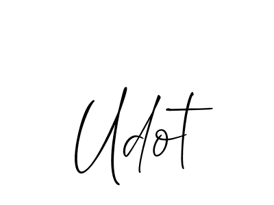 Design your own signature with our free online signature maker. With this signature software, you can create a handwritten (Allison_Script) signature for name Udot. Udot signature style 2 images and pictures png