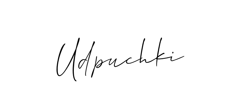 Create a beautiful signature design for name Udpuchki. With this signature (Allison_Script) fonts, you can make a handwritten signature for free. Udpuchki signature style 2 images and pictures png