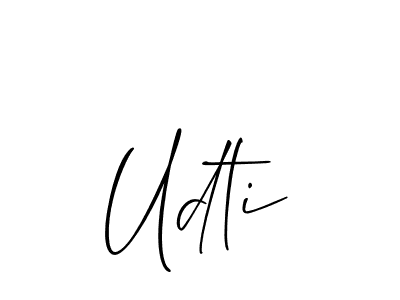 How to Draw Udti signature style? Allison_Script is a latest design signature styles for name Udti. Udti signature style 2 images and pictures png